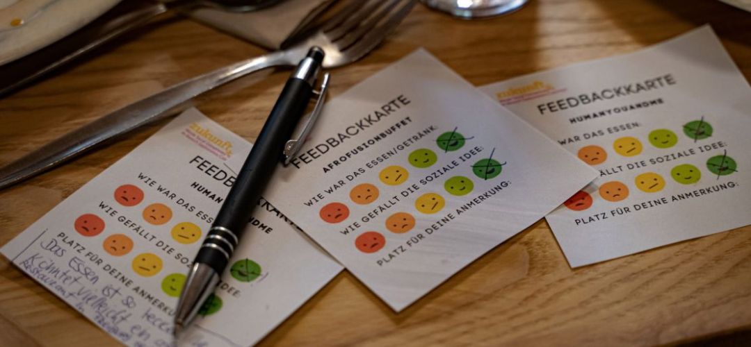 Impression Feedbackkarten für das Essen
